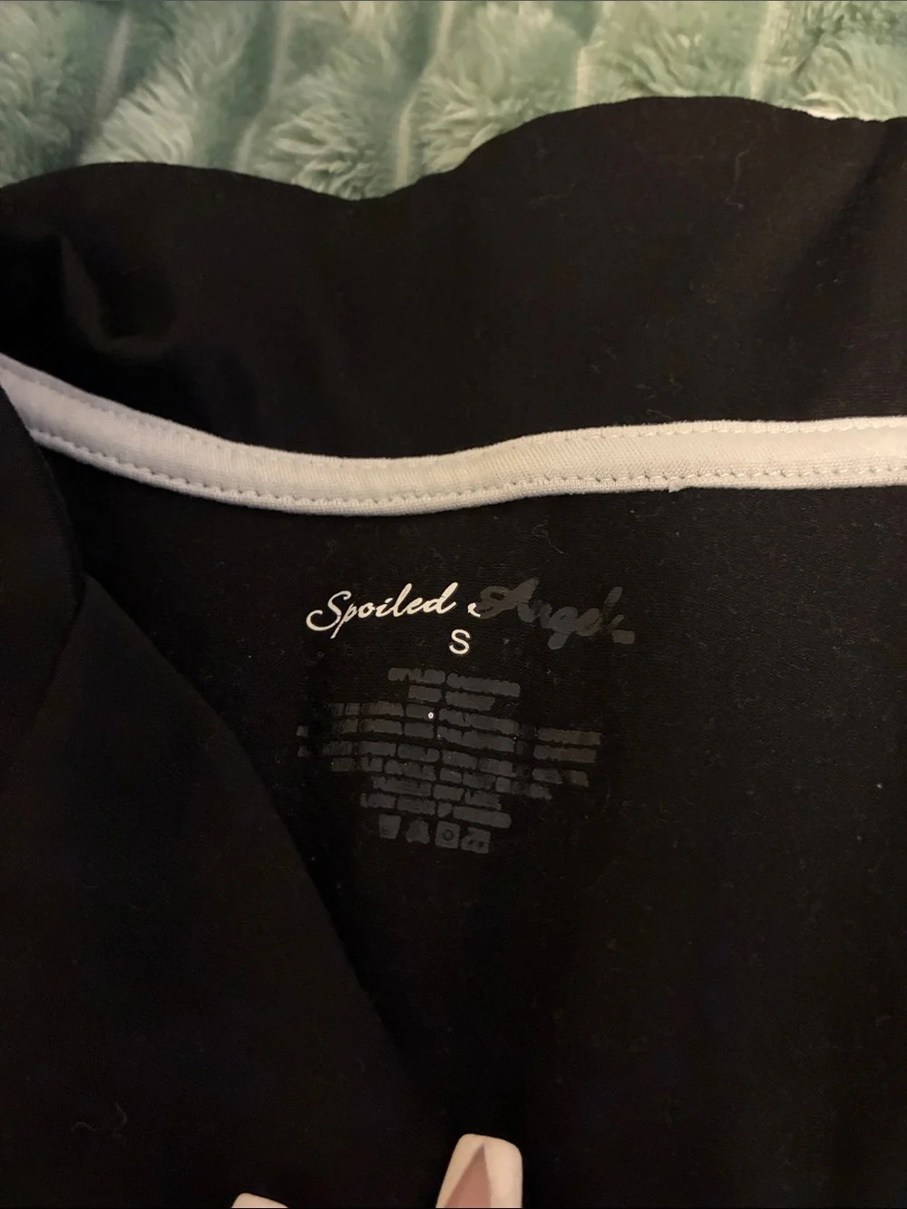 Black Pajama Set with White Piping - "Perfectly Imperfect" - Picture 2 of 2